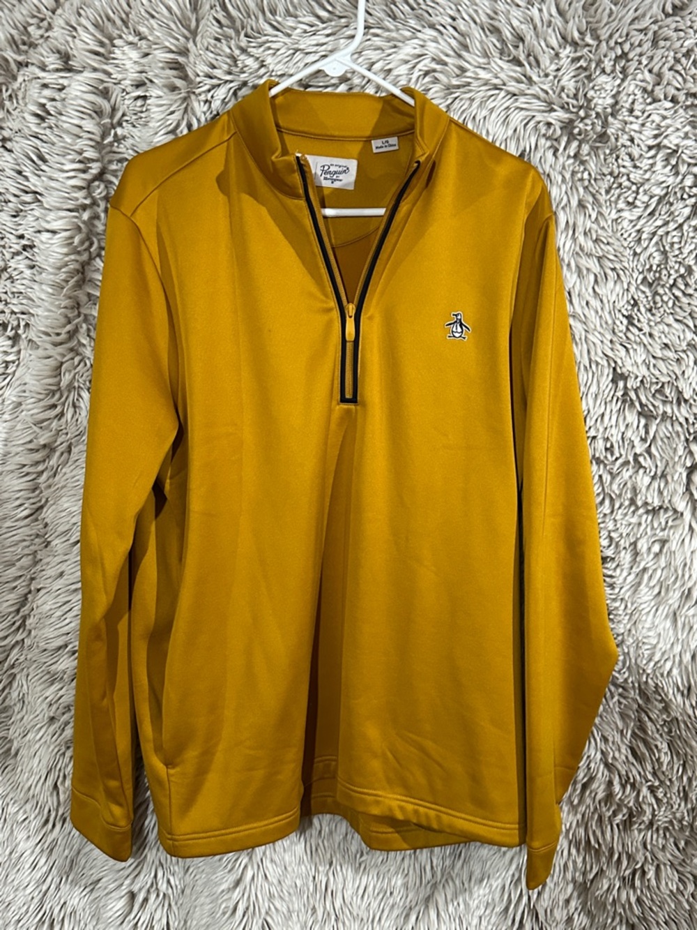 Original Penguin Mustard Yellow Quarter-Zip Pullover